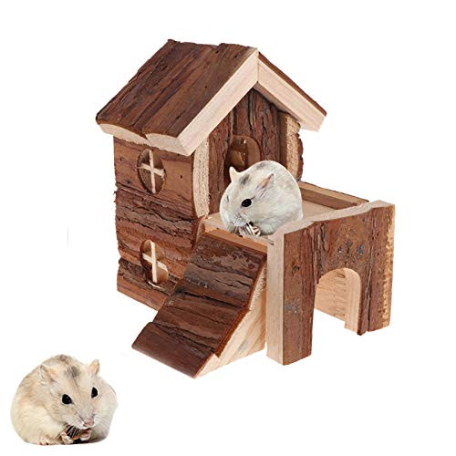 Wooden Hamster House Natural Rats Hideout Hut with Funny Climbing Ladder Play Toys for Dwarf Hamster Mouse Rat Gerbil and Other Pet Small Animals Wooden Hamster House Natural Rats Hideout Hut with Funny Climbing Ladder Play Toys for Dwarf Hamster Mouse Rat Gerbil and Other Pet Small Animals
