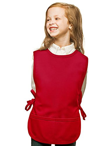 Red Kids Art Smock  Cobbler Apron  Poly Cotton Twill Fabric  Regular