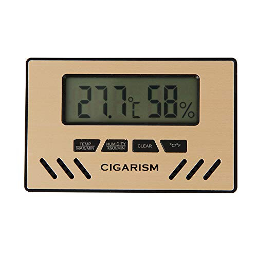 CIGARISM Digital Hygrometer and Thermometer for Cigar Humidor  Gold