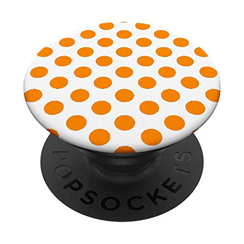 Orange Polka Dot White PopSockets Grip and Stand for Phones and Tablets
