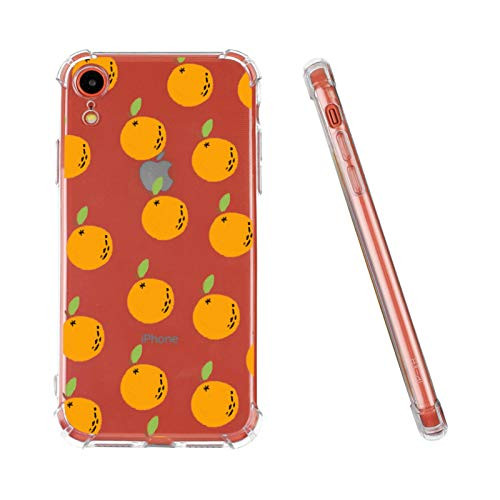 iPhone XR Case  Clear iPhone XR Case  Clear Orange Fruit Pattern Design Soft Flexible TPU Bumper Shockproof Transparent Protective Fruits Cover Case for Apple iPhone XR