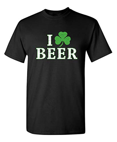 I Clover Beer Men's Patty Irish Funny St Patrick's Day T Shirt M Black