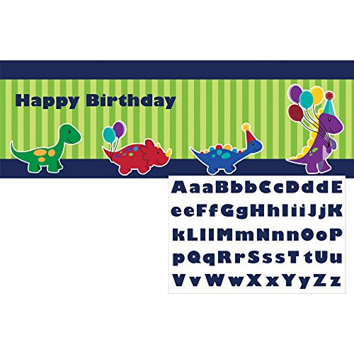 Creative Converting Little Dino Party Giant Banner with Stickers