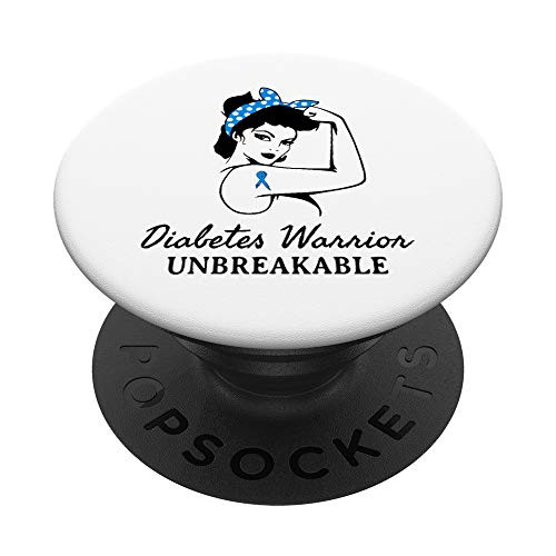Diabetes Warrior T1D Diabetic Type 1 Diabetes Awareness Gift PopSockets PopGrip  Swappable Grip for Phones  and  Tablets