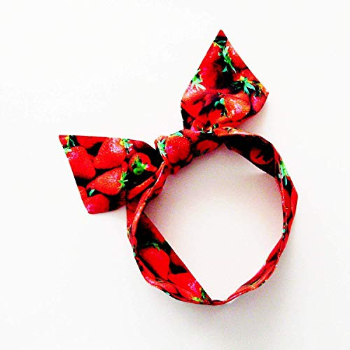 Handmade Strawberries Head Scarf   ME2Designs Multipurpose 100% Cotton Accessory