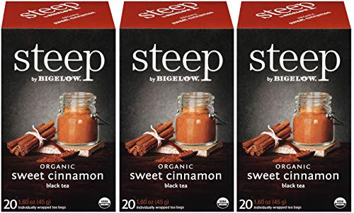 steep Organic Sweet Cinnamon Black Tea 20 Count Box  Pack of 3   Certified Organic  Gluten-Free  Kosher Tea in Foil-Wrapped Bags