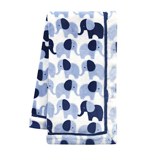 Lambs and Ivy Indigo Elephant Blue White Safari Baby Blanket Lambs and Ivy Indigo Elephant Blue White Safari Baby Blanket