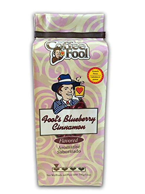 The Coffee Fool French Press Coffee, Fool's Blueberry Cinnamon, 12 Ounce