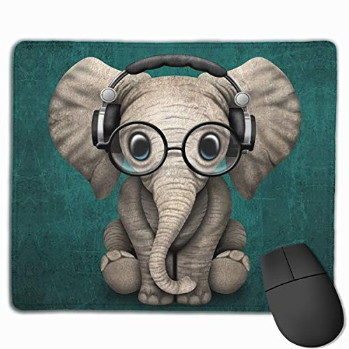 DJ Elephant Mouse Pad Non-Slip Rubber Gaming Mouse Mat Rectangle Mousepad for Computers Laptop