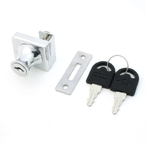Uxcell Cabinet Showcase Single Glass Door Keys Lock, 10mm, Silver Tone