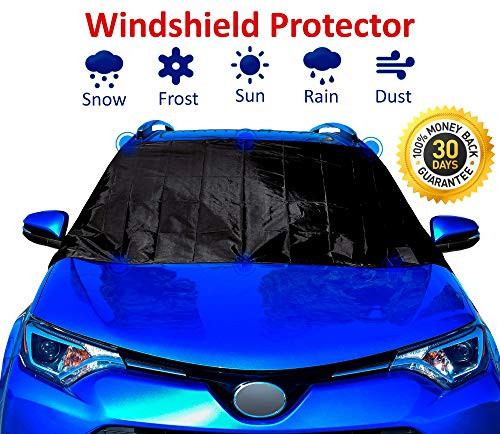 Snow Windshield Cover | Car Cover for Snow and Ice | Winter Car Windshield Cover | Frost Guard and Sun Shade Windshield Protector | Magnetic Windshield Cover | Scratch Safe with 6 Built In Magnets