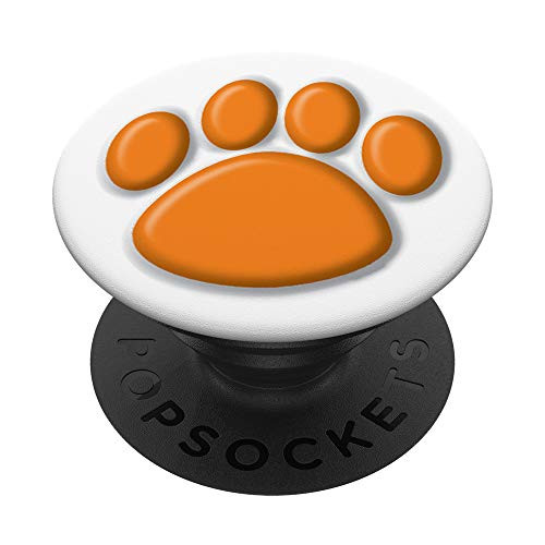Animal Lover Gift Orange Tracks Print Dog Cat Paw PopSockets Grip and Stand for Phones and Tablets Animal Lover Gift Orange Tracks Print Dog Cat Paw PopSockets Grip and Stand for Phones and Tablets