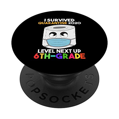 6th Grade Quarantine Back to School Remote 2021 Sixth Grade PopSockets PopGrip  Swappable Grip for Phones  and  Tablets