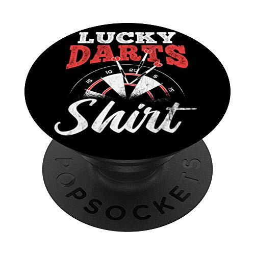 Lucky Darts Shirt Dartboard Arrow Darts PopSockets PopGrip  Swappable Grip for Phones  and  Tablets