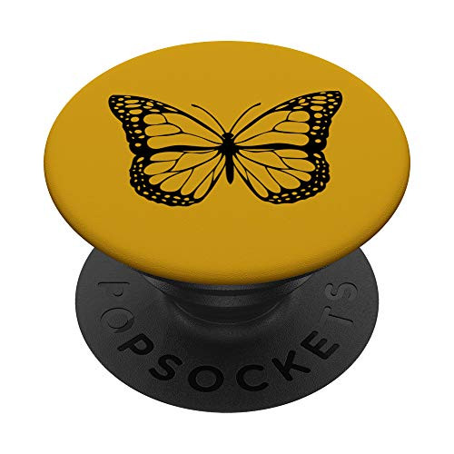 Black Butterfly Orange PopSockets PopGrip  Swappable Grip for Phones  and  Tablets