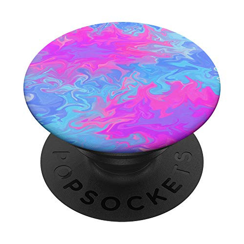 Blue Pink Purple Trippy Abstract Paint Drip Splash Runny PopSockets PopGrip  Swappable Grip for Phones  and  Tablets