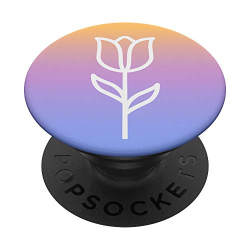 Blue Purple Orange Ombre Minimalist Tulip Floral Design PopSockets PopGrip  Swappable Grip for Phones  and  Tablets