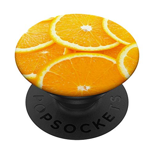 Orange Fruit Citrus Yummy  and  Juicy Tasty Summer Fruit Food PopSockets PopGrip  Swappable Grip for Phones  and  Tablets