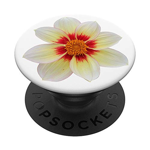 Pretty Tropical Flower in White Orange  and  Yellow PS13739 PopSockets PopGrip  Swappable Grip for Phones  and  Tablets