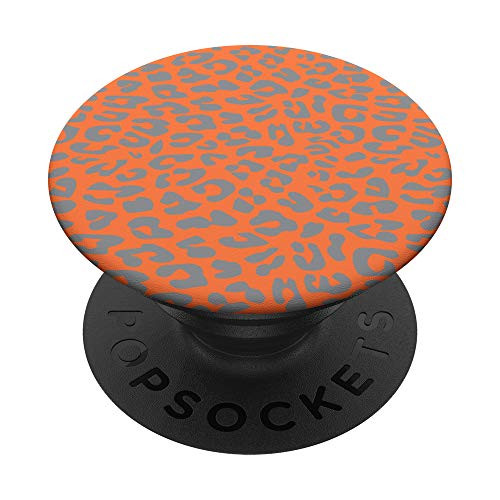 Orange Leopard Cheetah Animal Print PopSockets PopGrip  Swappable Grip for Phones  and  Tablets