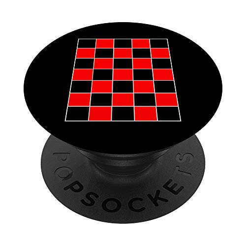 Funny Checkerboard Shirt Board Games Black  and  Red for Men PopSockets PopGrip  Swappable Grip for Phones  and  Tablets