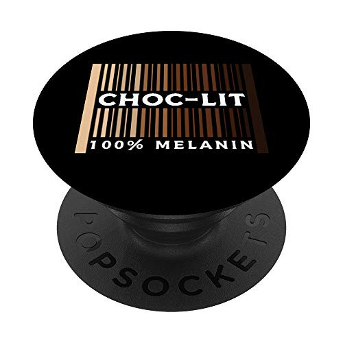 Choc-Lit 100% Melanin Shades Barcode PopSockets PopGrip  Swappable Grip for Phones  and  Tablets