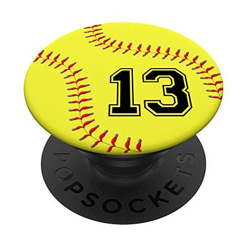 Softball 13 Softball Player Jersey No 13 Phone Grips Gift PopSockets PopGrip Swappable Grip for Phones and Tablets Softball 13 Softball Player Jersey No 13 Phone Grips Gift PopSockets PopGrip Swappable Grip for Phones and Tablets
