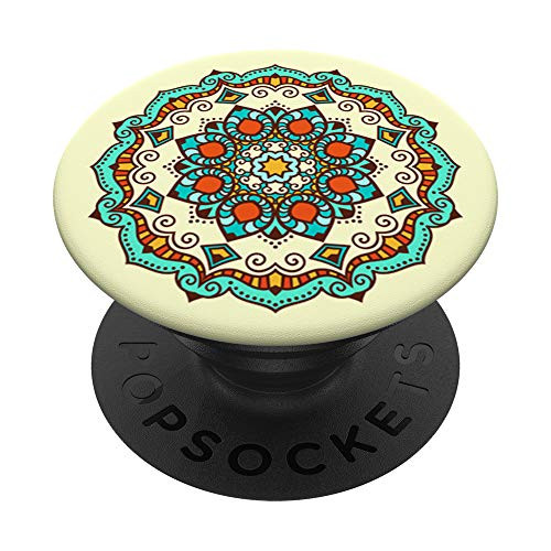 Zen Mindful Meditation Mandala Orange and Teal PACJ0442 PopSockets PopGrip Swappable Grip for Phones and Tablets Zen Mindful Meditation Mandala Orange and Teal PACJ0442 PopSockets PopGrip Swappable Grip for Phones and Tablets