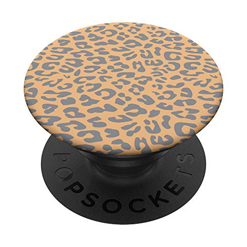 Peach Orange Leopard Cheetah Animal Print PopSockets PopGrip  Swappable Grip for Phones  and  Tablets