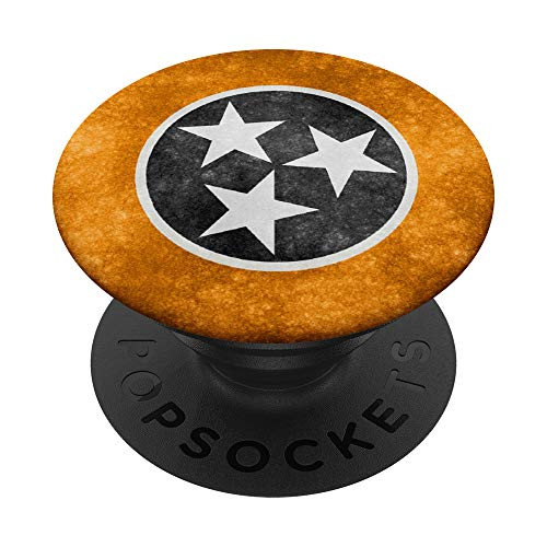 Tennessee State Flag Orange White  and  Grey PopSockets PopGrip  Swappable Grip for Phones  and  Tablets