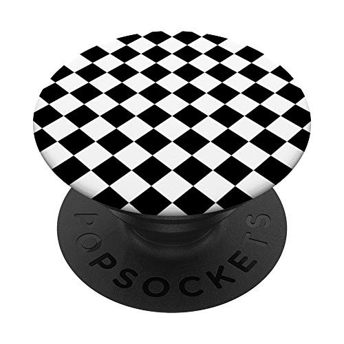 Classic Black and White Large Diamond Checker Board Pattern PopSockets PopGrip  Swappable Grip for Phones  and  Tablets
