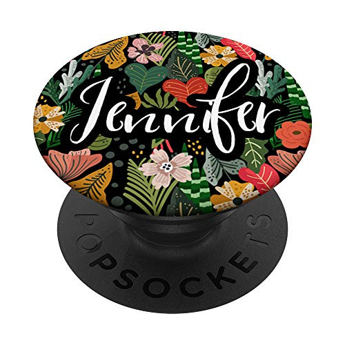 Jennifer Name Floral Botanical Garden Pink Green - Jennifer PopSockets Grip and Stand for Phones and Tablets Jennifer Name Floral Botanical Garden Pink Green - Jennifer PopSockets Grip and Stand for Phones and Tablets