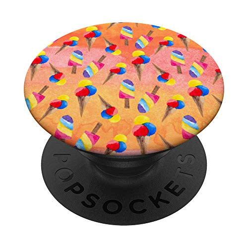 Ice Cream Cones Bars in Orange Yellow Summer Colors PopSockets PopGrip  Swappable Grip for Phones  and  Tablets