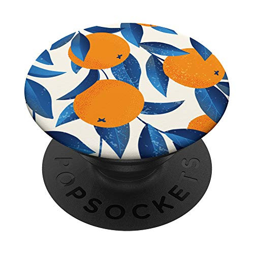 Orange Fruit Citrus Tropical Fruit Juicy Pattern Yummy Tasty PopSockets PopGrip  Swappable Grip for Phones  and  Tablets