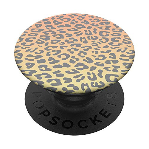 Rust Orange Ombre Leopard Cheetah Animal Print PopSockets PopGrip  Swappable Grip for Phones  and  Tablets