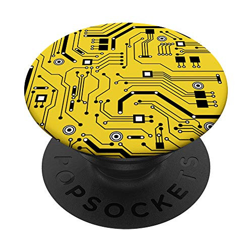 Yellow Circuit Board PopSockets PopGrip  Swappable Grip for Phones  and  Tablets