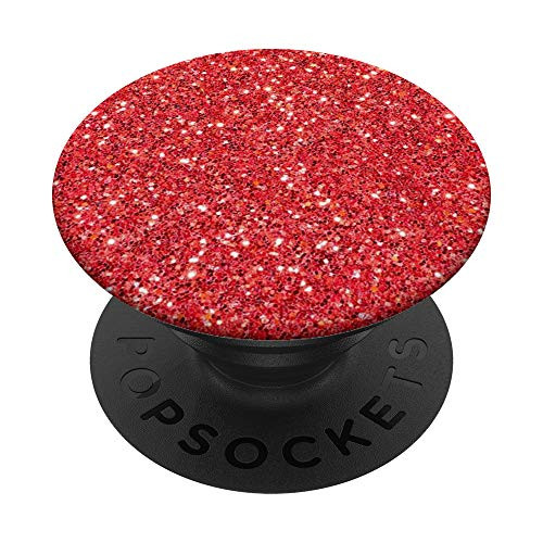 Beautiful Red-Glitter PopSockets PopGrip  Swappable Grip for Phones  and  Tablets