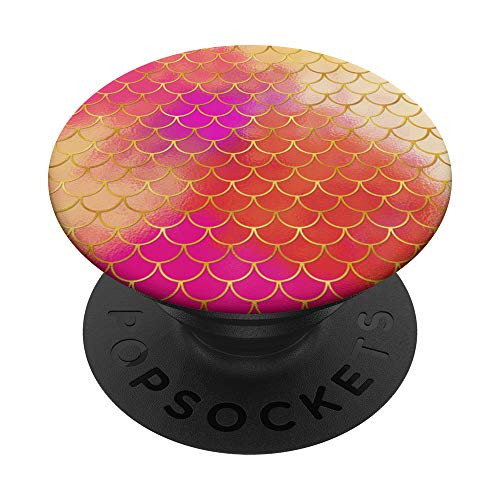 Orange Purple Mermaid Theme Stocking Stuffer Gift for Girls PopSockets PopGrip  Swappable Grip for Phones  and  Tablets
