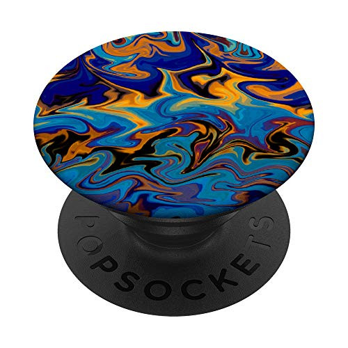Trippy Abstract Paint Drip Acid Oil Spill 70's Look PopSockets PopGrip  Swappable Grip for Phones  and  Tablets