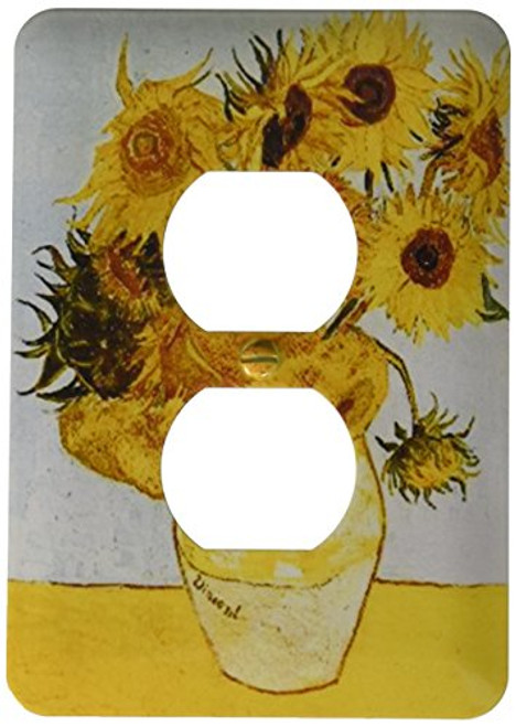3dRose  lsp_100908_6 Photo of Painting The Vase with Sunflowers By Van Gogh 2 Plug Outlet Cover