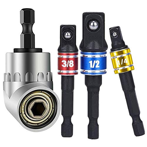 105 Degree Right Angle Driver Angle Extension Power Screwdriver Drill Attachment Drill Bit Socket Adapternut Driver Bit Impact Driver Drill Set Screwdriver Set for Drill