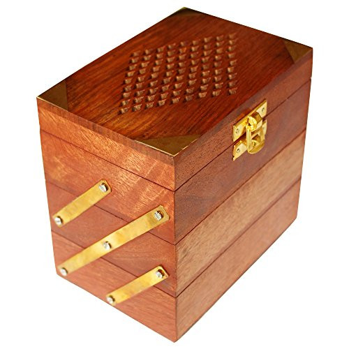 ITOS365 Handmade Wooden Jewelry Box for Women Jewel Organizer Hand Carved Jali Carvings Gift Items ITOS365 Handmade Wooden Jewelry Box for Women Jewel Organizer Hand Carved Jali Carvings Gift Items