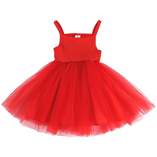 Baby Girls Toddler Tutu Dress Sleeveless Princess Infant Tulle Sundress Red 6-12 Months Baby Girls Toddler Tutu Dress Sleeveless Princess Infant Tulle Sundress Red 6-12 Months