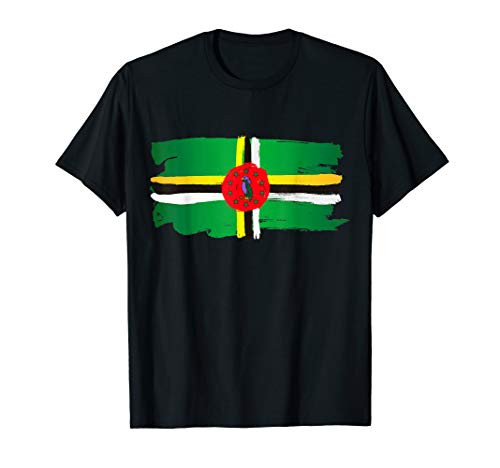 Dominica Flag Paint Style T-Shirt