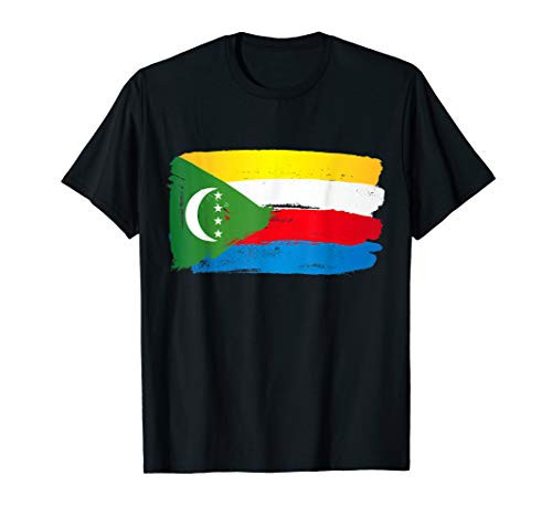 Comoros Flag Paint Style T-Shirt
