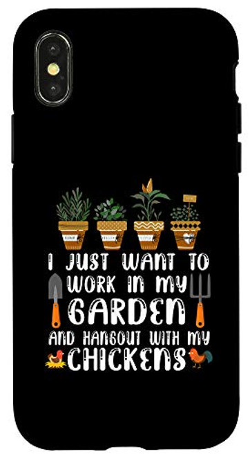 iPhone X XS Work Garden Hangout Chickens Plants Gardener Farmer Gift Case iPhone X XS Work Garden Hangout Chickens Plants Gardener Farmer Gift Case