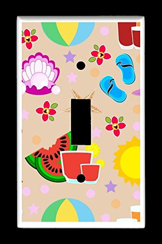 Single Toggle  1-toggle  Light Switch Plate Cover - Abstract Summer Background f1YTOndd - Flip Flop Plates