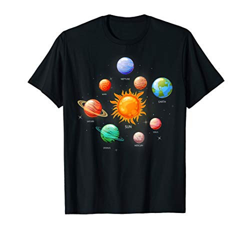 Solar System With Sun Planets Comets Earth Tee Space Geeks T-Shirt Solar System With Sun Planets Comets Earth Tee Space Geeks T-Shirt