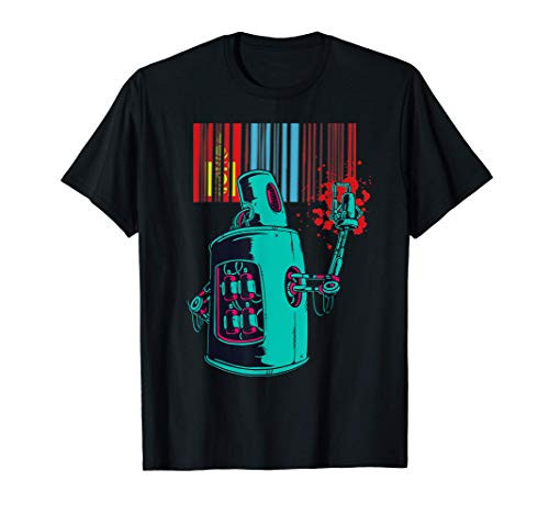 Mongolia Heritage Mongolian Roots Robot Spray Paint T-Shirt