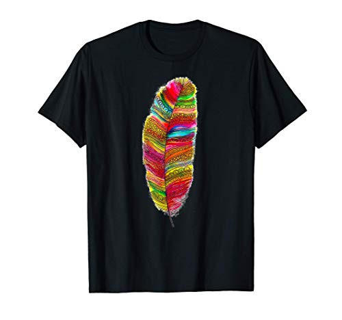 Colorful Feather Southwest Native American Indian Paint Art T-Shirt